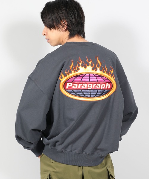 Paragraph(パラグラフ)の「【PARAGRAPH/パラグラフ】 FLAME SATIN SWEATSHIRT / フレイムロゴ プルオーバースウェット(スウェット・メンズ・ホワイト/チャコールグレー/パープル/グリーン/ブルーグレー・FREE)」の9枚目の写真