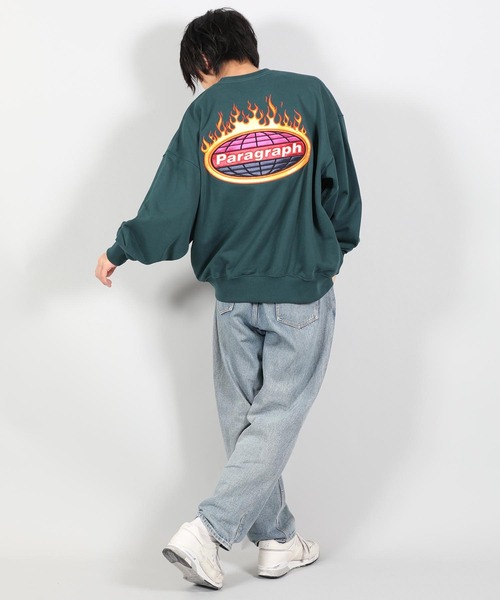Paragraph(パラグラフ)の「【PARAGRAPH/パラグラフ】 FLAME SATIN SWEATSHIRT / フレイムロゴ プルオーバースウェット(スウェット・メンズ・ホワイト/チャコールグレー/パープル/グリーン/ブルーグレー・FREE)」の14枚目の写真