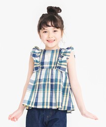 BRANSHES | 【ペア】肩フリルチェック柄チュニック(チュニック)