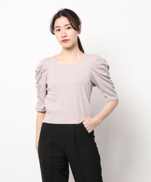 DURAS(デュラス)の「パワショルリブトップス(Tシャツ/カットソー・レディース・ブラック/グリーン/アイボリー/ベージュ系その他・FREE)」の18枚目の写真