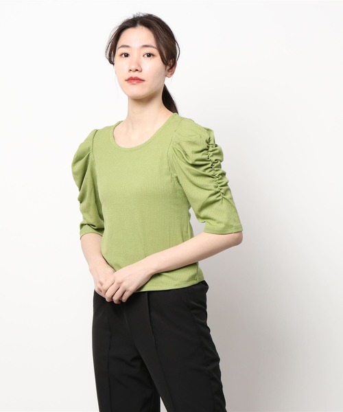 DURAS(デュラス)の「パワショルリブトップス(Tシャツ/カットソー・レディース・ブラック/グリーン/アイボリー/ベージュ系その他・FREE)」の19枚目の写真