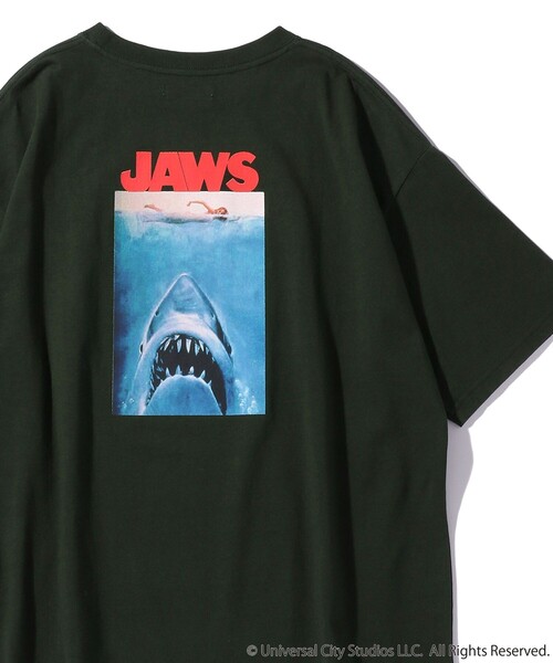 FREAK'S STORE（フリークスストア）の「WEB限定 JAWS/ジョーズ 別注 ビッグシルエット バックプリント クルーネックTシャツ（Tシャツ/カットソー・メンズ・ホワイト/ブラック/グレー/サックスブルー/グリーン・SMALL/MEDIUM/LARGE）」の4枚目の写真
