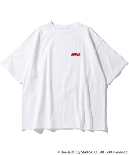 FREAK'S STORE（フリークスストア）の「WEB限定 JAWS/ジョーズ 別注 ビッグシルエット バックプリント クルーネックTシャツ（Tシャツ/カットソー・メンズ・ホワイト/ブラック/グレー/サックスブルー/グリーン・SMALL/MEDIUM/LARGE）」の10枚目の写真