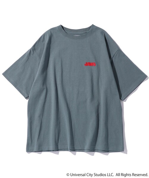 FREAK'S STORE（フリークスストア）の「WEB限定 JAWS/ジョーズ 別注 ビッグシルエット バックプリント クルーネックTシャツ（Tシャツ/カットソー・メンズ・ホワイト/ブラック/グレー/サックスブルー/グリーン・SMALL/MEDIUM/LARGE）」の14枚目の写真