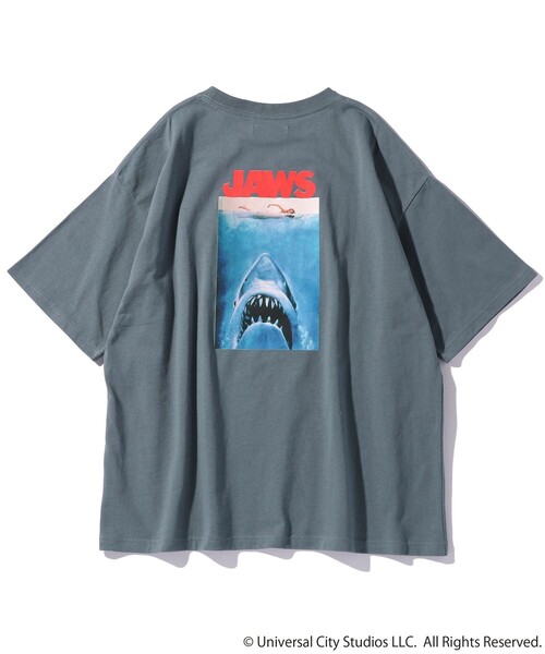 FREAK'S STORE（フリークスストア）の「WEB限定 JAWS/ジョーズ 別注 ビッグシルエット バックプリント クルーネックTシャツ（Tシャツ/カットソー・メンズ・ホワイト/ブラック/グレー/サックスブルー/グリーン・SMALL/MEDIUM/LARGE）」の15枚目の写真