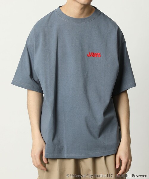 FREAK'S STORE（フリークスストア）の「WEB限定 JAWS/ジョーズ 別注 ビッグシルエット バックプリント クルーネックTシャツ（Tシャツ/カットソー・メンズ・ホワイト/ブラック/グレー/サックスブルー/グリーン・SMALL/MEDIUM/LARGE）」の21枚目の写真