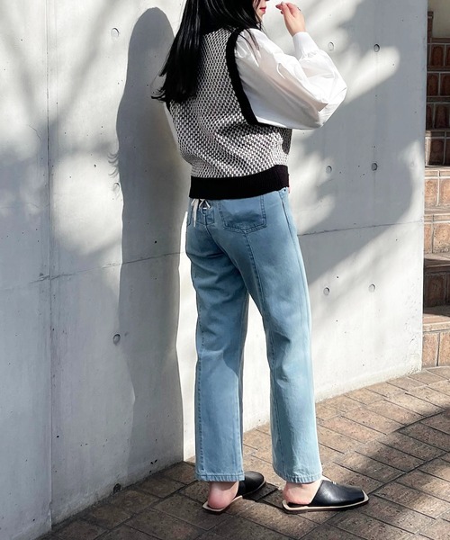 Mysa&Liina(ミーサリーナ)の「柄ベスト布帛ドッキングニットトップス(シャツ/ブラウス・レディース・ブラウン/グリーン/ブラック・FREE)」の10枚目の写真