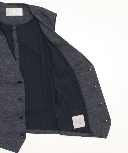 HIGH STREET（ハイストリート）の「HIGH STREET∴BEL&CO綿麻ジャージベスト（スーツベスト・メンズ・カーキ/ネイビー・M/L/LL/S）」の4枚目の写真