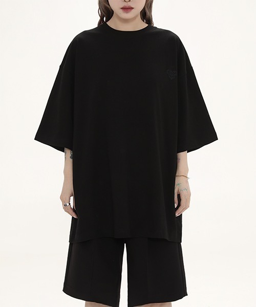 MASONPRINCE(メイソンプリンス)の「ハート柄 ワンポイントTシャツ TX22404【DO NOT TAG】(Tシャツ/カットソー・レディース・ホワイト/ブラック/イエロー・S/M/L)」の3枚目の写真