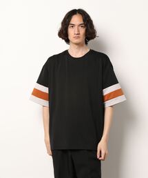 【ATELANE】ストレッチポンチショートスリーブ/ソデキリカエTee/袖切替デザインTシャツ/メンズ