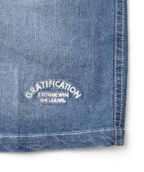 GLAZOS（グラソス）の「接触冷感デニム・刺繍ロゴショートパンツ（デニムパンツ・キッズ・ライトブルー/ブルー・160cm/150cm/170cm/140cm/130cm）」の12枚目の写真