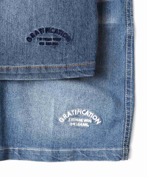 GLAZOS（グラソス）の「接触冷感デニム・刺繍ロゴショートパンツ（デニムパンツ・キッズ・ライトブルー/ブルー・160cm/150cm/170cm/140cm/130cm）」の14枚目の写真