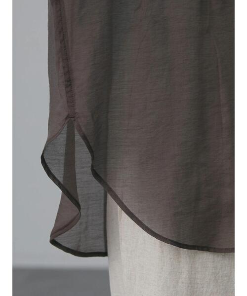 CRAFT STANDARD BOUTIQUE（クラフトスタンダードブティック）の「バンドカラーシアーシャツ　＊（シャツ/ブラウス・レディース・ブラウン/ミント・FREE）」の9枚目の写真