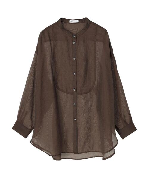 CRAFT STANDARD BOUTIQUE（クラフトスタンダードブティック）の「バンドカラーシアーシャツ　＊（シャツ/ブラウス・レディース・ブラウン/ミント・FREE）」の21枚目の写真