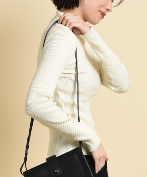 INTERPLANET(インタープラネット)の「12G 2×2リブプルオーバー(ニット/セーター・レディース・パープル/グリーン/アイボリー/ブラック・FREE)」の9枚目の写真