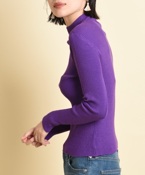 INTERPLANET(インタープラネット)の「12G 2×2リブプルオーバー(ニット/セーター・レディース・パープル/グリーン/アイボリー/ブラック・FREE)」の22枚目の写真