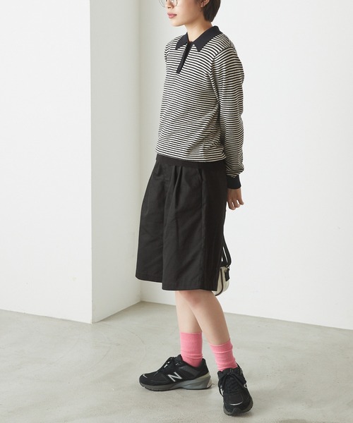 希少 NOAH 上質 2タック デザイン チノ ショートパンツ ベージュ　W32 OLD GAP 3タック 100%コットン チノショーツ ベージュ 実寸(W34