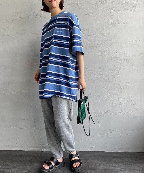 Carhartt WIP（カーハートダブリューアイピー）の「[carhartt WIP/カーハートダブリューアイピー] CORFIELD マルチボーダーショートスリーブTシャツ（Tシャツ/カットソー・レディース・ブラウン/ブルー/ベージュ・M/L）」の3枚目の写真