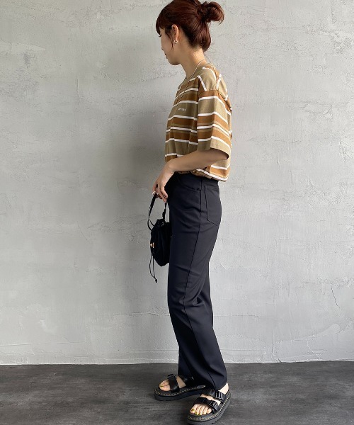 Carhartt WIP（カーハートダブリューアイピー）の「[carhartt WIP/カーハートダブリューアイピー] CORFIELD マルチボーダーショートスリーブTシャツ（Tシャツ/カットソー・レディース・ブラウン/ブルー/ベージュ・M/L）」の15枚目の写真