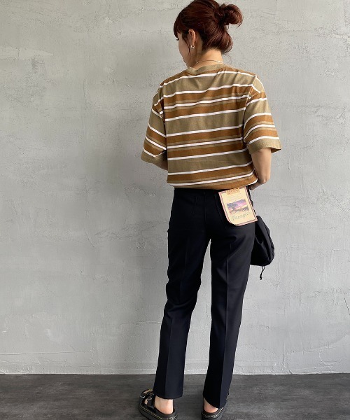 Carhartt WIP（カーハートダブリューアイピー）の「[carhartt WIP/カーハートダブリューアイピー] CORFIELD マルチボーダーショートスリーブTシャツ（Tシャツ/カットソー・レディース・ブラウン/ブルー/ベージュ・M/L）」の10枚目の写真