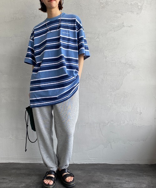 Carhartt WIP（カーハートダブリューアイピー）の「[carhartt WIP/カーハートダブリューアイピー] CORFIELD マルチボーダーショートスリーブTシャツ（Tシャツ/カットソー・レディース・ブラウン/ブルー/ベージュ・M/L）」の13枚目の写真