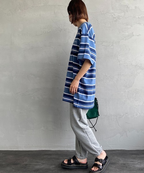 Carhartt WIP（カーハートダブリューアイピー）の「[carhartt WIP/カーハートダブリューアイピー] CORFIELD マルチボーダーショートスリーブTシャツ（Tシャツ/カットソー・レディース・ブラウン/ブルー/ベージュ・M/L）」の7枚目の写真