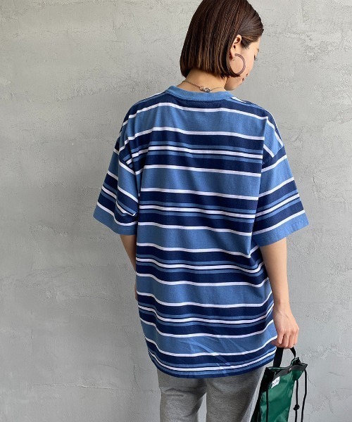 Carhartt WIP（カーハートダブリューアイピー）の「[carhartt WIP/カーハートダブリューアイピー] CORFIELD マルチボーダーショートスリーブTシャツ（Tシャツ/カットソー・レディース・ブラウン/ブルー/ベージュ・M/L）」の20枚目の写真