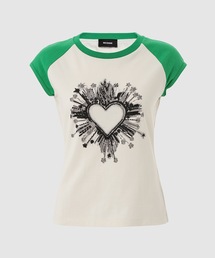 WE11DONE | GREEN HEART GRAPHIC T-SHIRT(Tシャツ/カットソー)