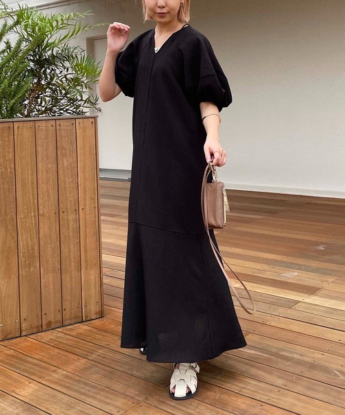 CAPRICIEUX LE'MAGE（カプリシューレマージュ）の「パフマーメイドワンピース（ワンピース・レディース・ブラック/ベージュ/グレイッシュベージュ/キャメル・FREE/SMALL）」の17枚目の写真