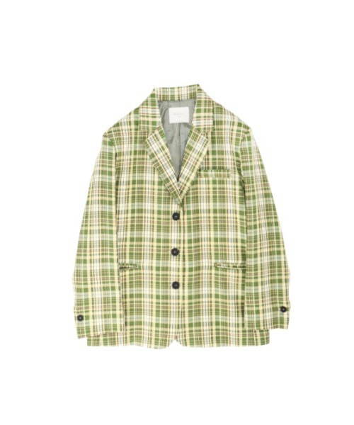 AMAIL(アマイル)の「Happy caramelcheck Jacket(テーラードジャケット・レディース・レッド/グリーン・FREE)」の18枚目の写真