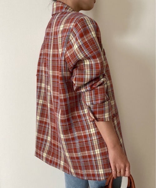 AMAIL(アマイル)の「Happy caramelcheck Jacket(テーラードジャケット・レディース・レッド/グリーン・FREE)」の19枚目の写真