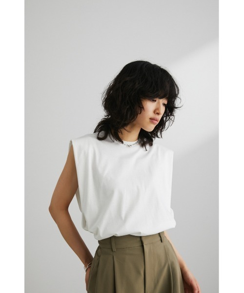 STYLEMIXER(スタイルミキサー)の「ショルダータックタンク(タンクトップ・レディース・ブラウン/ホワイト/ブラック・FREE)」の4枚目の写真