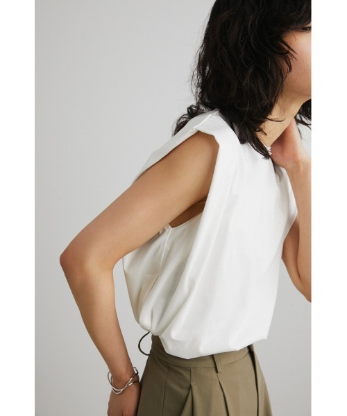 STYLEMIXER(スタイルミキサー)の「ショルダータックタンク(タンクトップ・レディース・ブラウン/ホワイト/ブラック・FREE)」の6枚目の写真