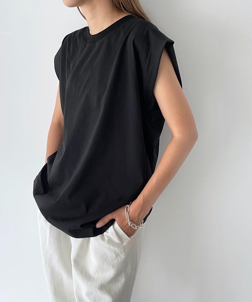 CANAL JEAN(キャナルジーン)の「El mar(エルマール) ワイドショルダータンクトップ(タンクトップ・レディース・ブラック・ONE SIZE)」の1枚目の写真