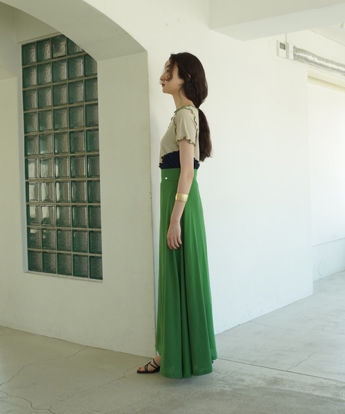 TINA：JOJUN（ティーナジョジュン）の「レーヨン麻 フレアロングスカート TINA：JOJUN（スカート・レディース・カーキ/グリーン・S/M）」の19枚目の写真