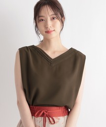 Andemiu | Ｖネックタックブラウス150709(シャツ/ブラウス)