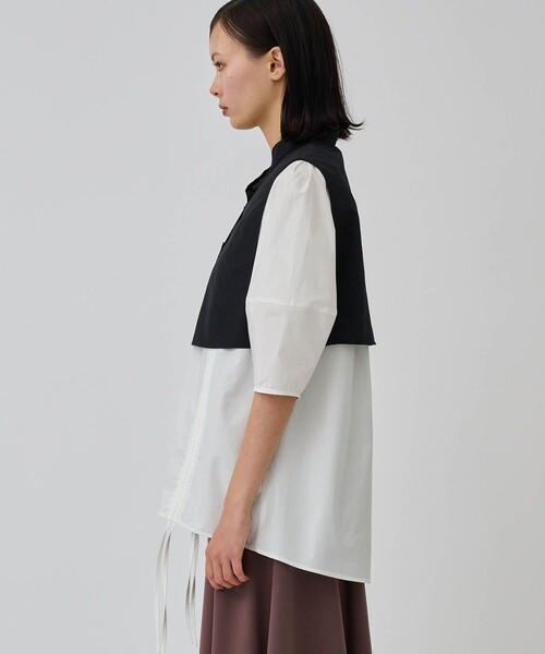 CITY TOKYO（シティトウキョウ）の「【手洗い可能】【マルチウェイ】レイヤードドロストシャツブラウス【A＋TOKYO / エープラストウキョウ】（シャツ/ブラウス・レディース・ブラック/ベージュ/ホワイト・FREE）」の9枚目の写真