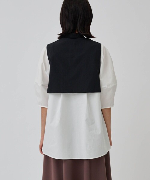 CITY TOKYO（シティトウキョウ）の「【手洗い可能】【マルチウェイ】レイヤードドロストシャツブラウス【A＋TOKYO / エープラストウキョウ】（シャツ/ブラウス・レディース・ブラック/ベージュ/ホワイト・FREE）」の10枚目の写真