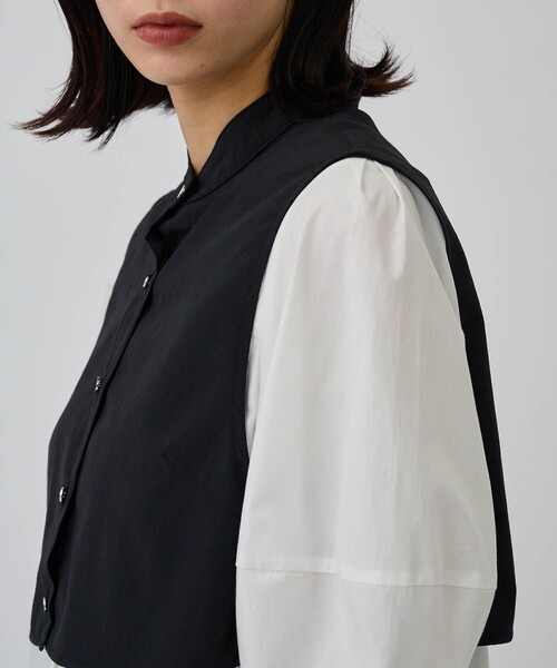 CITY TOKYO（シティトウキョウ）の「【手洗い可能】【マルチウェイ】レイヤードドロストシャツブラウス【A＋TOKYO / エープラストウキョウ】（シャツ/ブラウス・レディース・ブラック/ベージュ/ホワイト・FREE）」の12枚目の写真