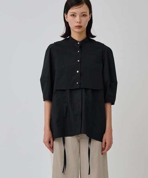 CITY TOKYO（シティトウキョウ）の「【手洗い可能】【マルチウェイ】レイヤードドロストシャツブラウス【A＋TOKYO / エープラストウキョウ】（シャツ/ブラウス・レディース・ブラック/ベージュ/ホワイト・FREE）」の21枚目の写真