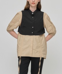 【手洗い可能】【マルチウェイ】レイヤードドロストシャツブラウス【A＋TOKYO / エープラストウキョウ】