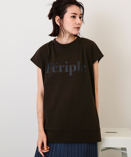 DRESKIP（ドレスキップ）の「◆ロゴ フレンチゆるTシャツ（Tシャツ/カットソー・レディース・グレー系その他/オフホワイト/ダークブラウン/ライトブルー・03/02）」の21枚目の写真