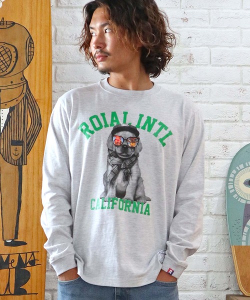 roial(ロイアル)の「ROIAL/ロイアル レギュラーフィット ベイビープリントロンT R223MLT03(Tシャツ/カットソー・メンズ・グレー/グリーン/ホワイト/ブラック・L/M)」の4枚目の写真