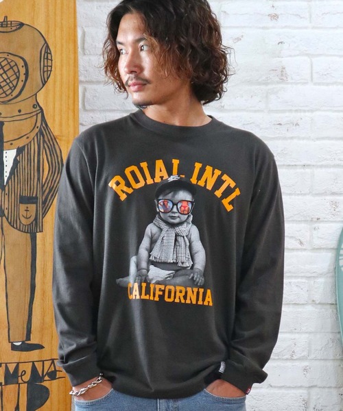 roial(ロイアル)の「ROIAL/ロイアル レギュラーフィット ベイビープリントロンT R223MLT03(Tシャツ/カットソー・メンズ・グレー/グリーン/ホワイト/ブラック・L/M)」の3枚目の写真