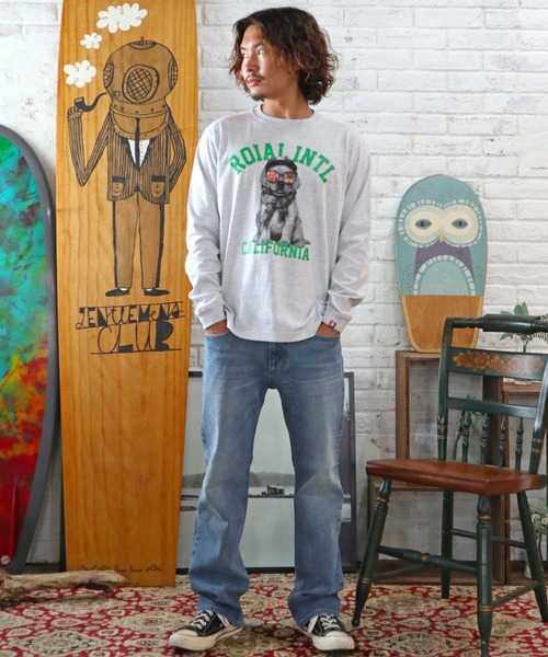 roial(ロイアル)の「ROIAL/ロイアル レギュラーフィット ベイビープリントロンT R223MLT03(Tシャツ/カットソー・メンズ・グレー/グリーン/ホワイト/ブラック・L/M)」の18枚目の写真