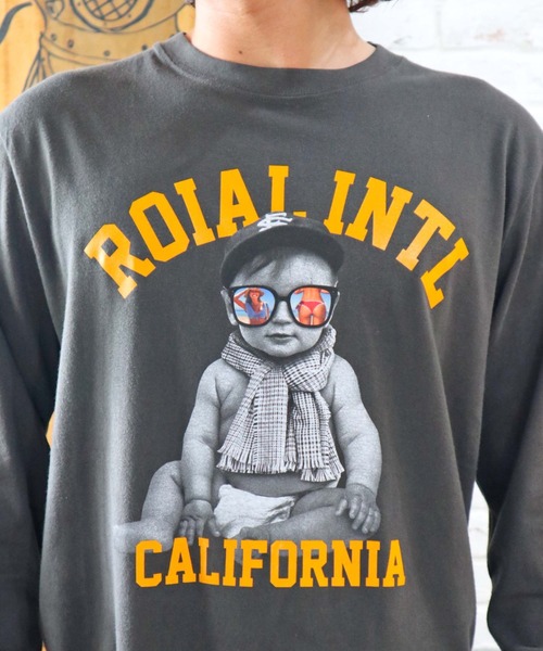 roial(ロイアル)の「ROIAL/ロイアル レギュラーフィット ベイビープリントロンT R223MLT03(Tシャツ/カットソー・メンズ・グレー/グリーン/ホワイト/ブラック・L/M)」の13枚目の写真