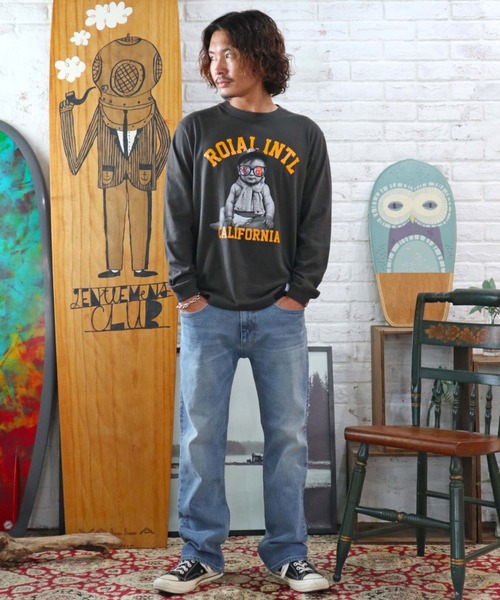 roial(ロイアル)の「ROIAL/ロイアル レギュラーフィット ベイビープリントロンT R223MLT03(Tシャツ/カットソー・メンズ・グレー/グリーン/ホワイト/ブラック・L/M)」の14枚目の写真