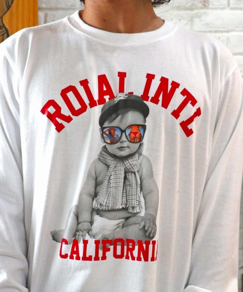 roial(ロイアル)の「ROIAL/ロイアル レギュラーフィット ベイビープリントロンT R223MLT03(Tシャツ/カットソー・メンズ・グレー/グリーン/ホワイト/ブラック・L/M)」の9枚目の写真