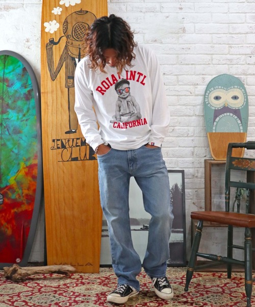 roial(ロイアル)の「ROIAL/ロイアル レギュラーフィット ベイビープリントロンT R223MLT03(Tシャツ/カットソー・メンズ・グレー/グリーン/ホワイト/ブラック・L/M)」の10枚目の写真