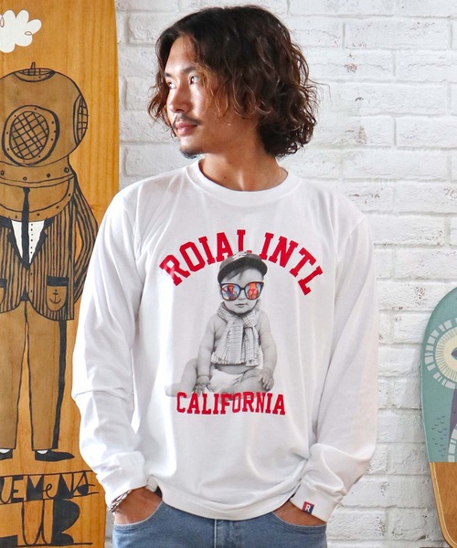 roial(ロイアル)の「ROIAL/ロイアル レギュラーフィット ベイビープリントロンT R223MLT03(Tシャツ/カットソー・メンズ・グレー/グリーン/ホワイト/ブラック・L/M)」の8枚目の写真